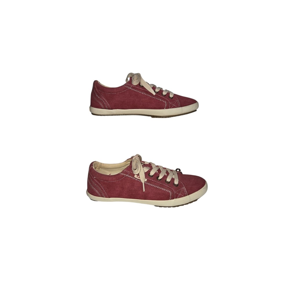 Taos Star Berry Red Canvas Lace Up Sneakers Womens 7.5